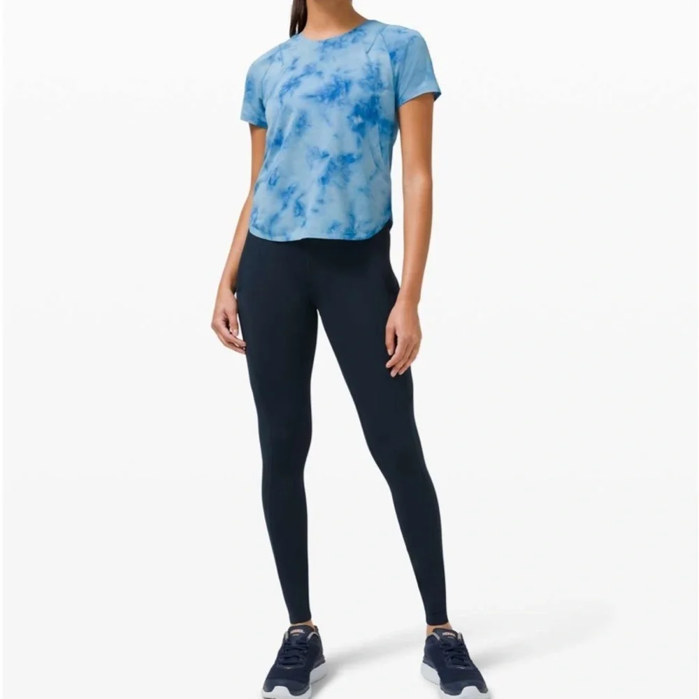 Lululemon Lightweight Run Kit Short Sleeve Tidal Dye Vapor Hawaiian Blue
